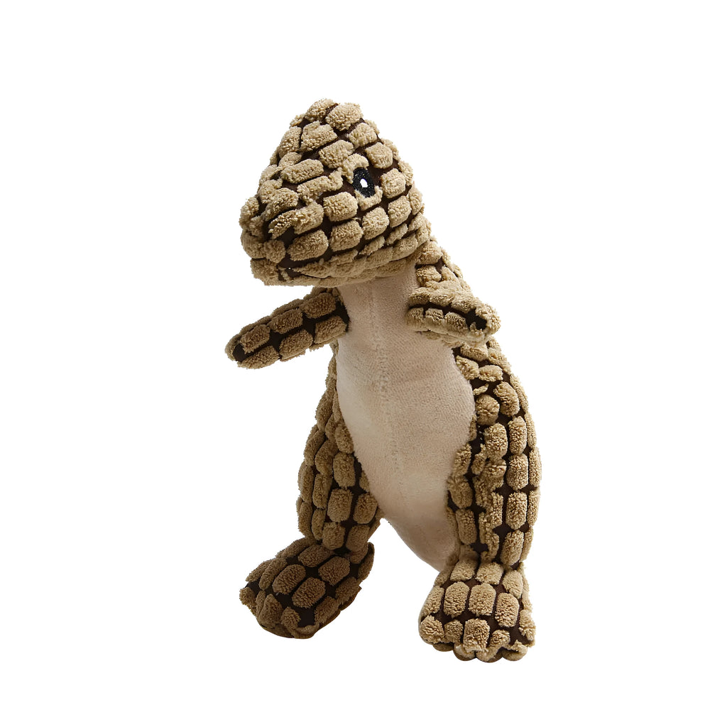 Grey rubber dog chew toy with squeaker measuring 35cm long for bite resistance