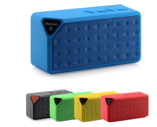 Cannon X3 cube-shaped wireless Bluetooth speaker in five colour options showing portable design