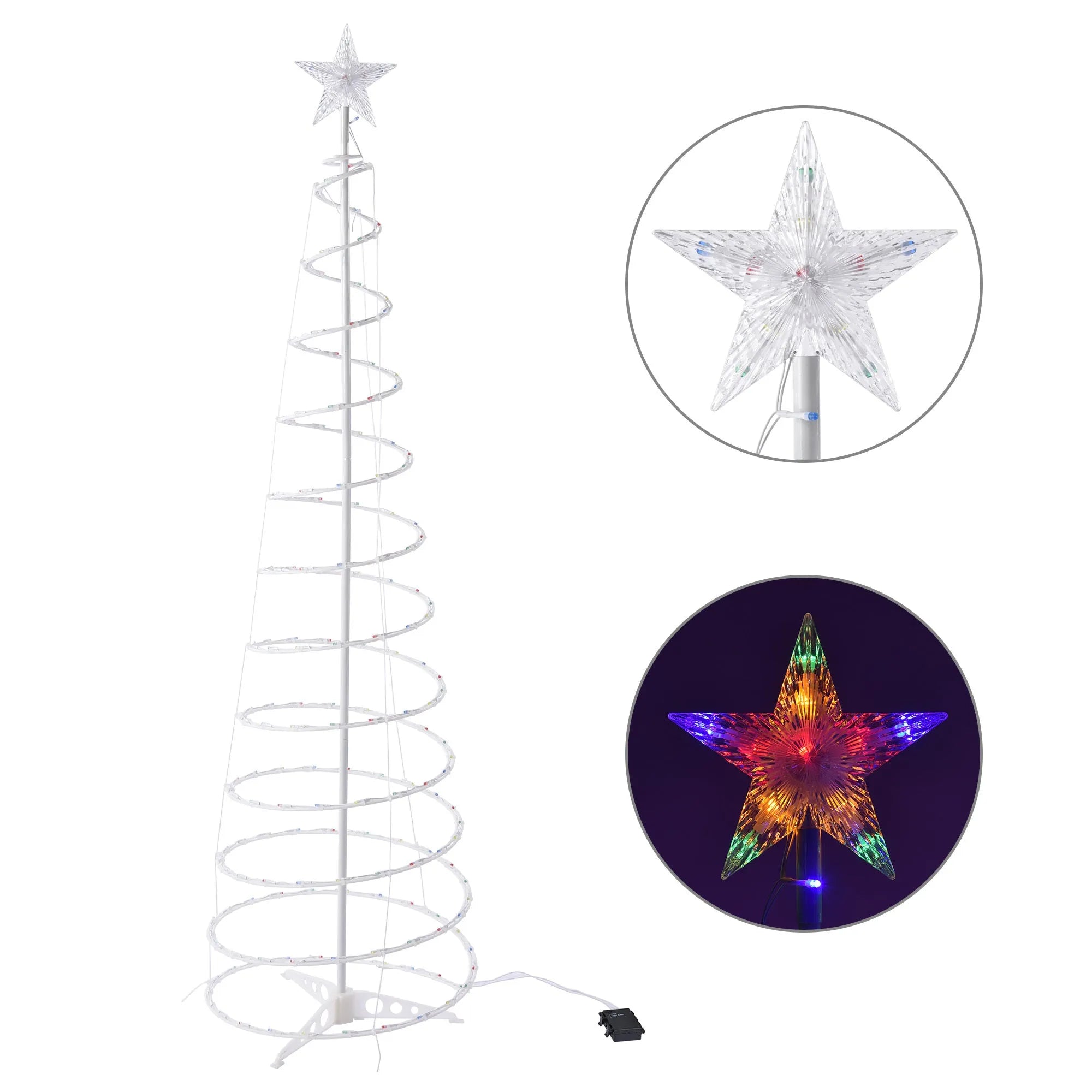 6-foot tall LED spiral Christmas tree light with colourful lights and remote control