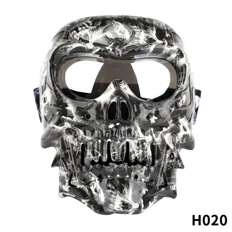 Motorcycle windproof skull goggles with high-definition lens for cycling and off-road use