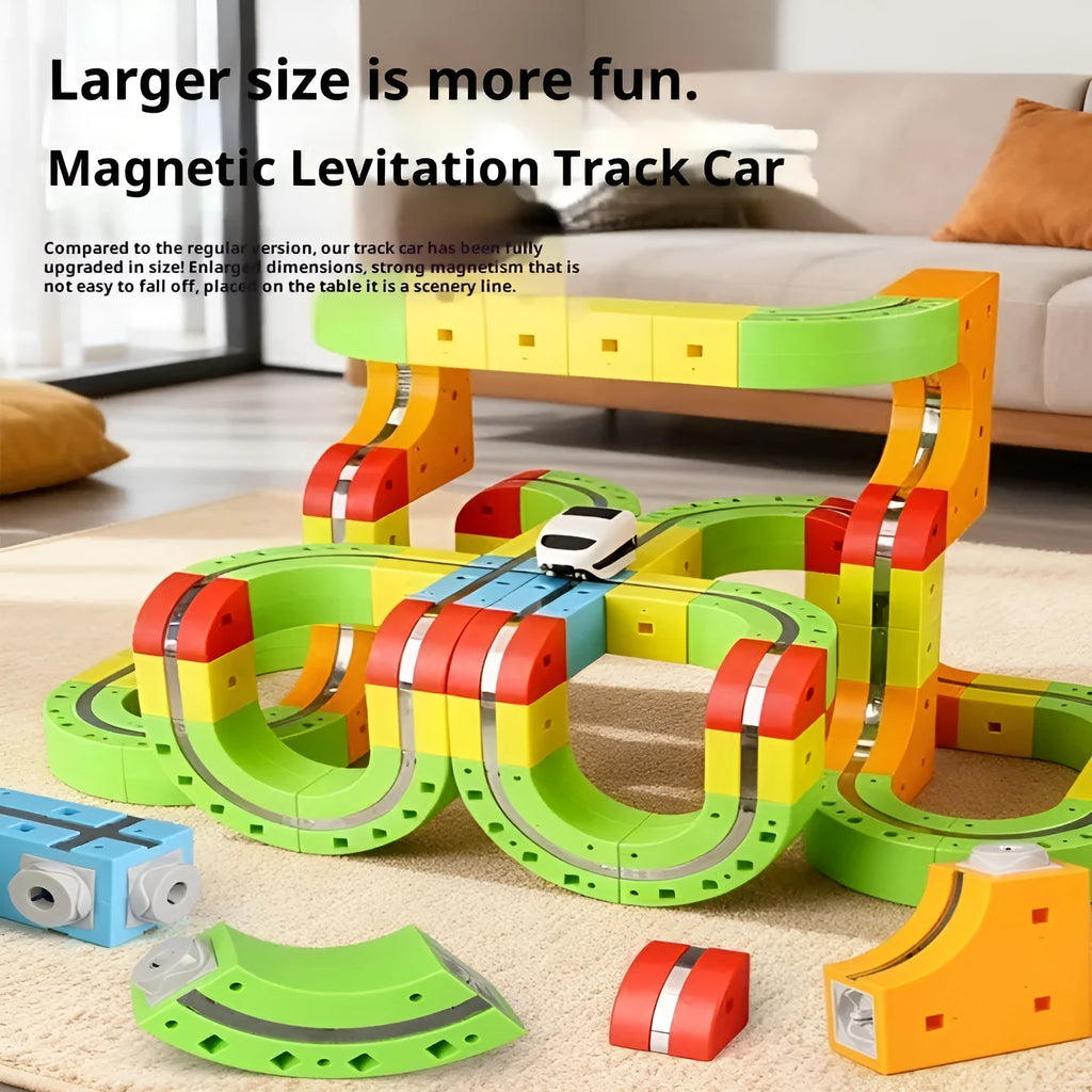 Upgrade Plus-sized variable magnetic force track train set with ABS plastic magnetic rail car