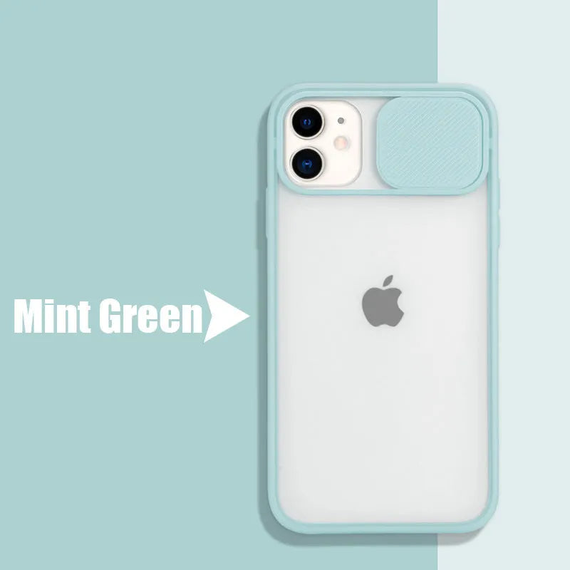 Frosted frame lens silicone phone case for Apple iPhone in multiple colour options