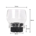 Clear plastic Delta grinder protective horn cover with threaded mounting port.