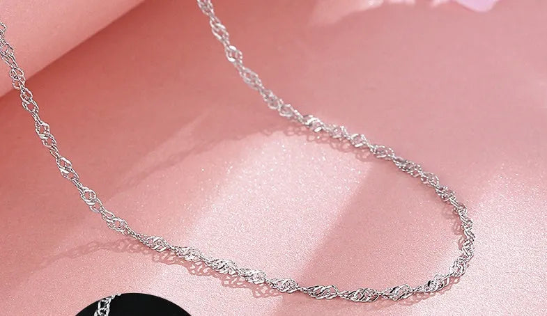 S925 sterling silver necklace with plated finish, available in multiple style options
