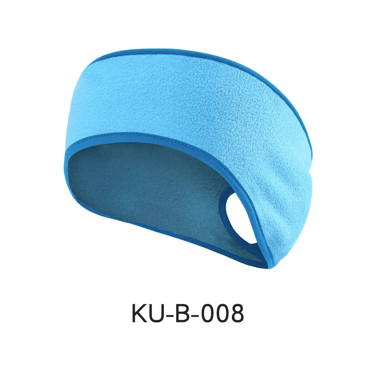 Fleece sports headband for running with ear coverage ponytail slit