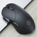Black wireless voice mouse with six buttons and compact 123x35x65.5mm dimensions