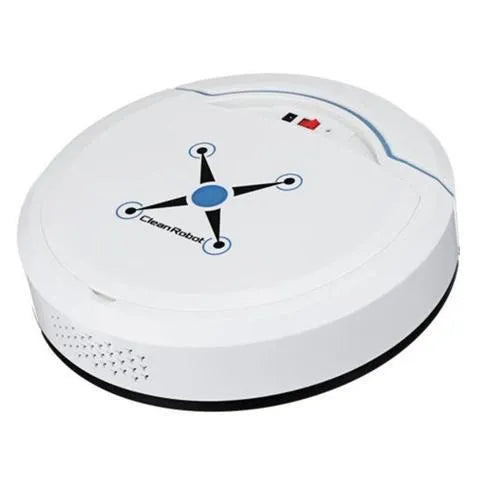 Smart robot vacuum cleaner in white, 22.8cm diameter, ABS construction, with obstacle sensors