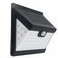 Solar induction wall light with LED array and motion sensor in front switch style
