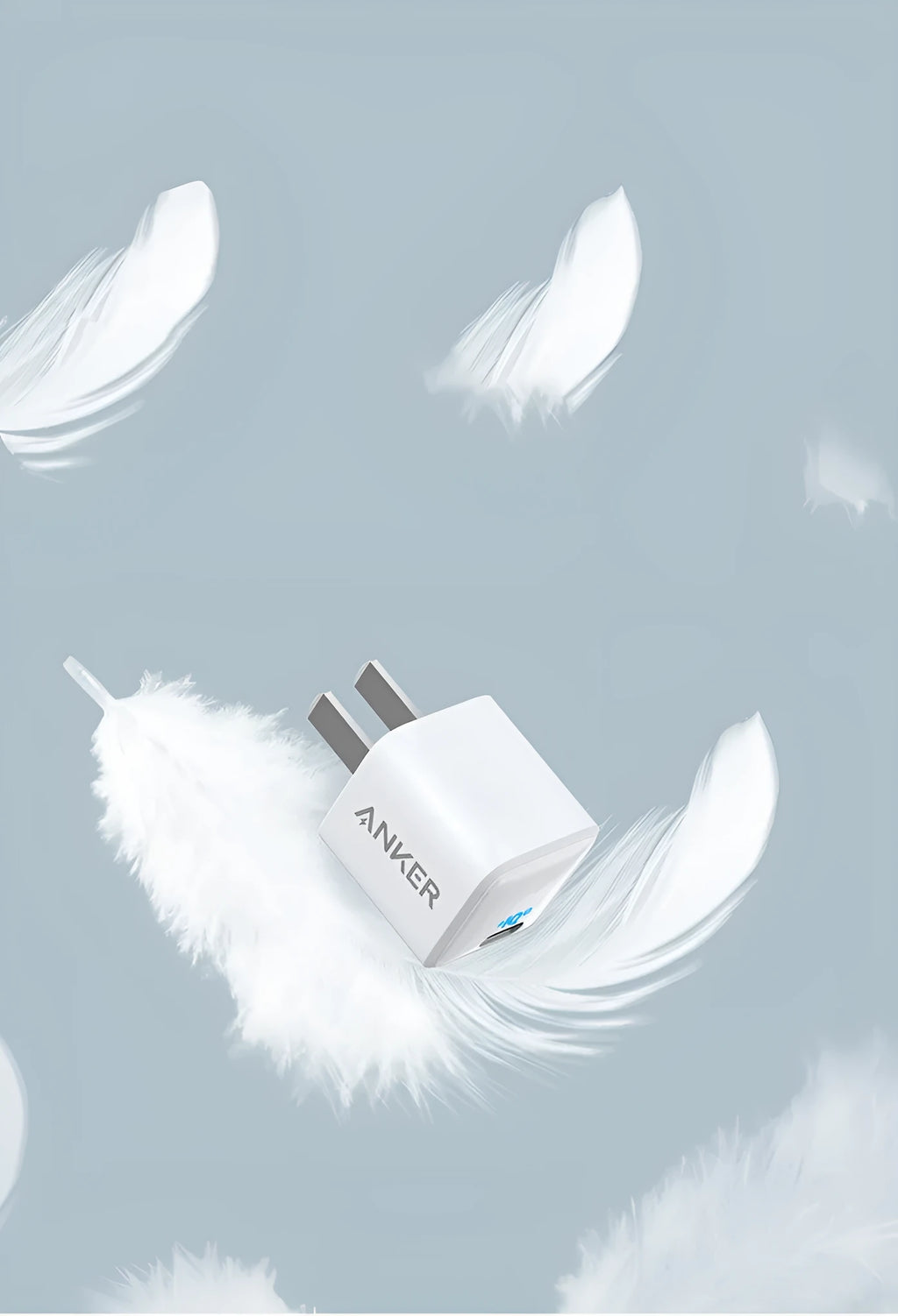 White 18W fast travel USB charger with a UK plug.