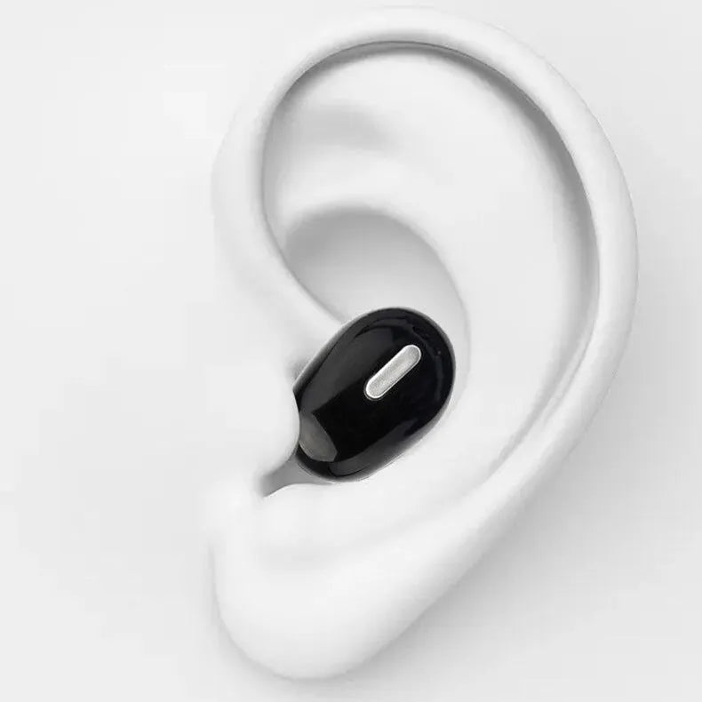 X9 mini single ear Bluetooth headset in black or white colour with earplug design