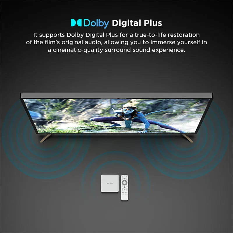 Android TV box set-top box with dual WIFI Bluetooth 2+32G memory HDMI output 96x16.8mm remote control