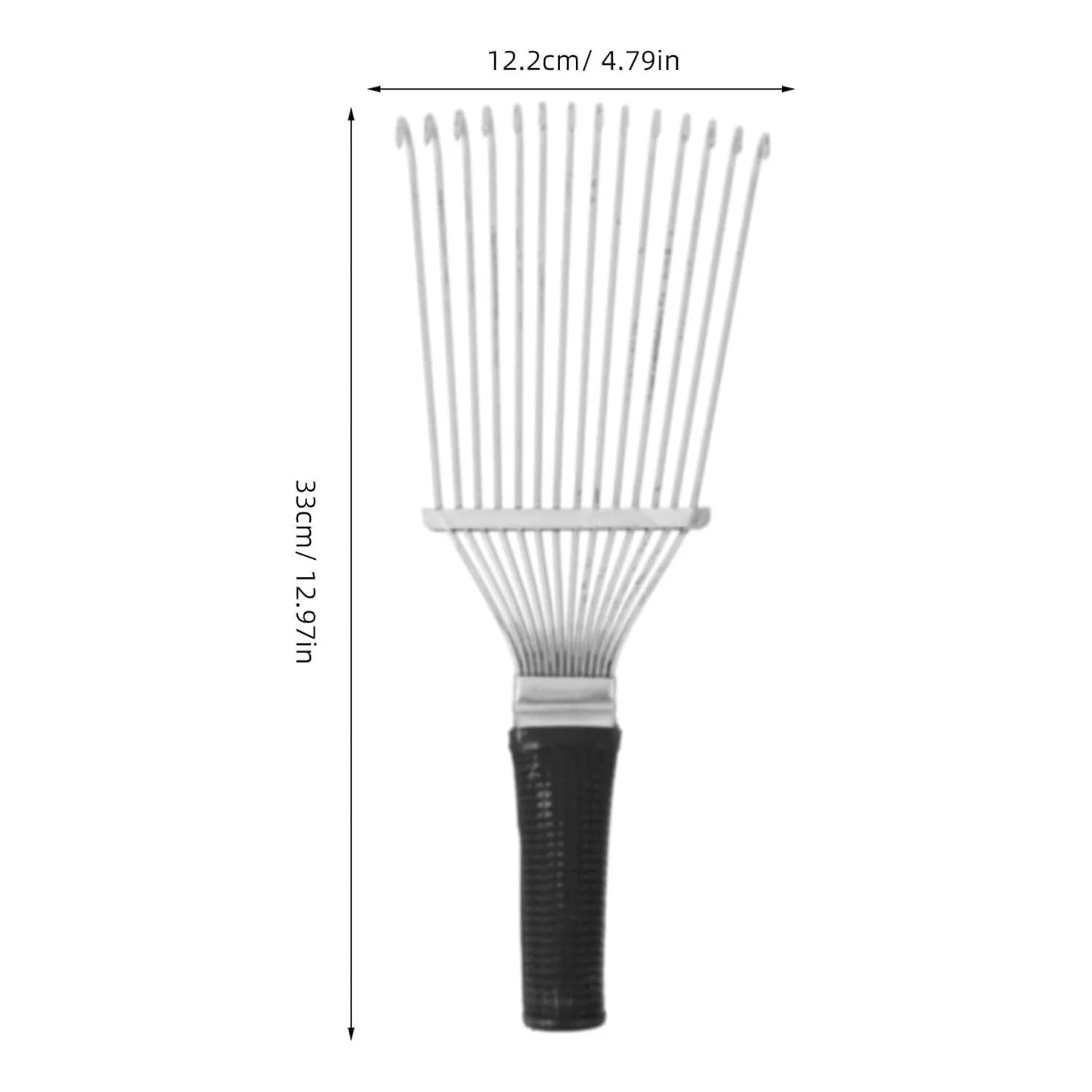 Stainless steel dematting brush rake for pet and horse grooming with 33cm length