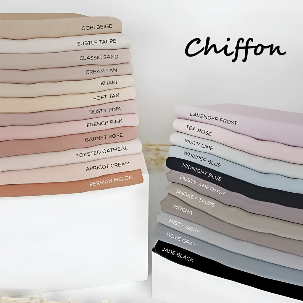 Solid colour pearl chiffon scarf head covering 70x180cm in monochrome shade