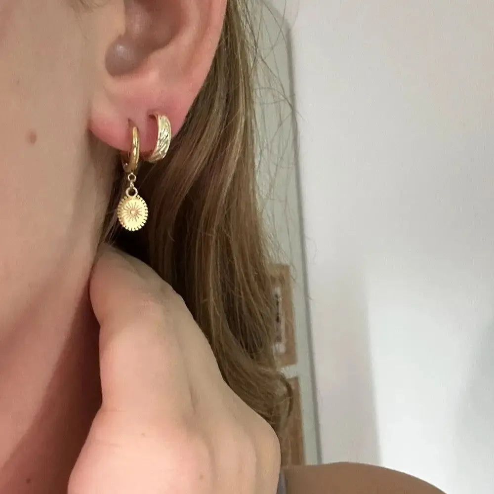 Stainless steel geometric earrings with oval elements for women, XY-EH005 style