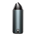 Grey car mini vacuum cleaner with aluminium and metal construction, 5300mbar suction, 2000mAh battery