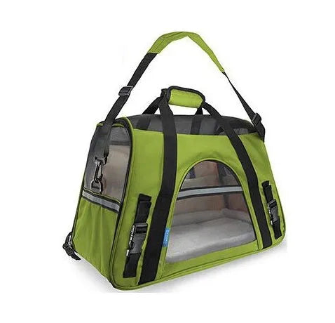 Breathable portable pet strap handbag for small dogs and cats in pink colour with shoulder strap