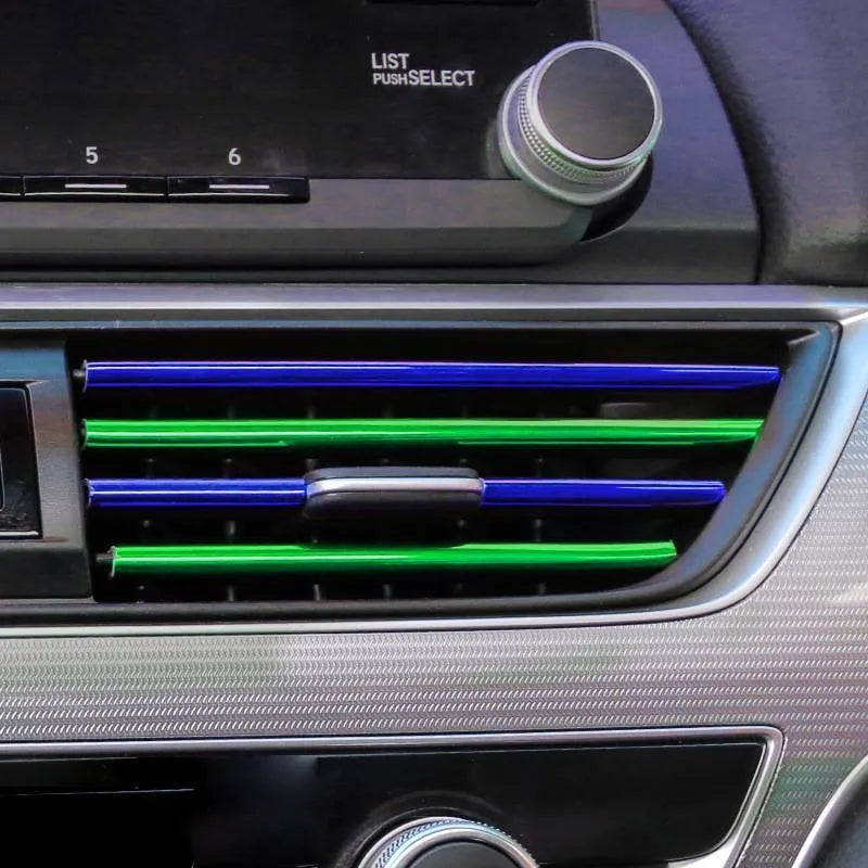 Automobile air outlet decorative strip set of 10 PVC pieces 20cm length car vent trim in multiple colours