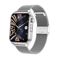 Smart watch with 1.8-inch AMOLED screen, NFC, and silicone strap in three colour options