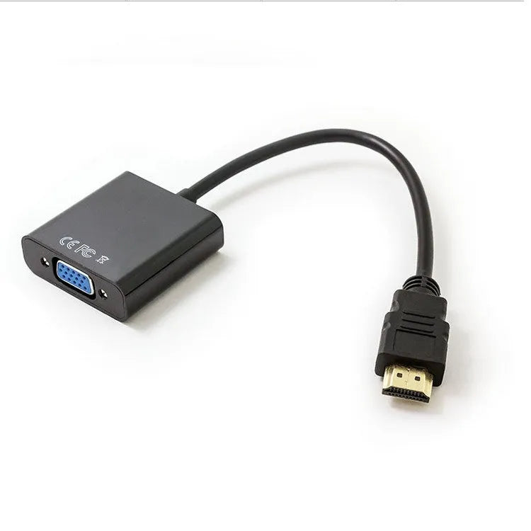 HDMI to VGA adapter cable with 0.3 metre length in black or white colour options
