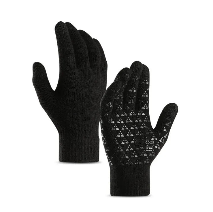 Knitted acrylic touch screen gloves with brushed lining in a colour option for unisex use