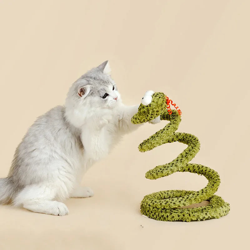 Green feather cat teasing stick on 140cm pole for interactive play
