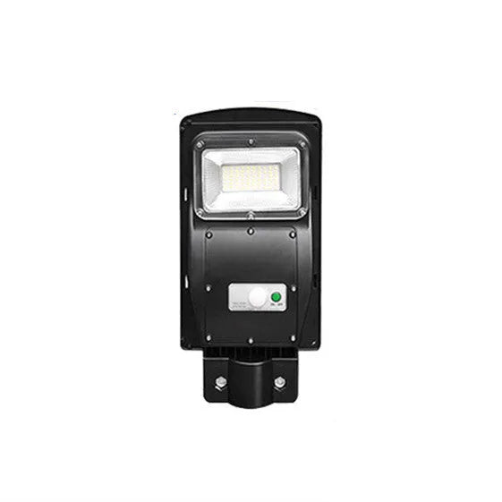 Integrated solar street light with solar panel, 60W LED lighting, and remote control for outdoor use