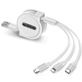3 in 1 telescopic data line 120cm TPE cable titanium alloy interface charging
