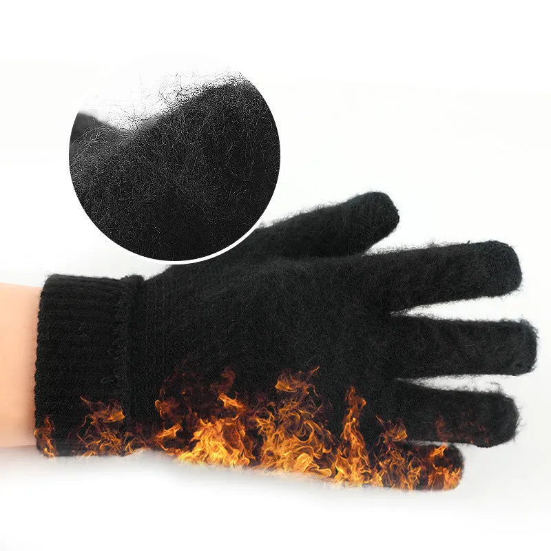 Knitted acrylic touch screen gloves with brushed lining in a colour option for unisex use
