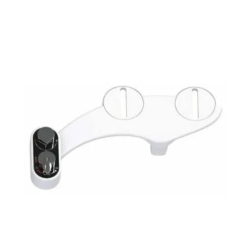 Self cleaning bidet toilet water spray with dual nozzles in white ABS plastic for anal and feminine wash