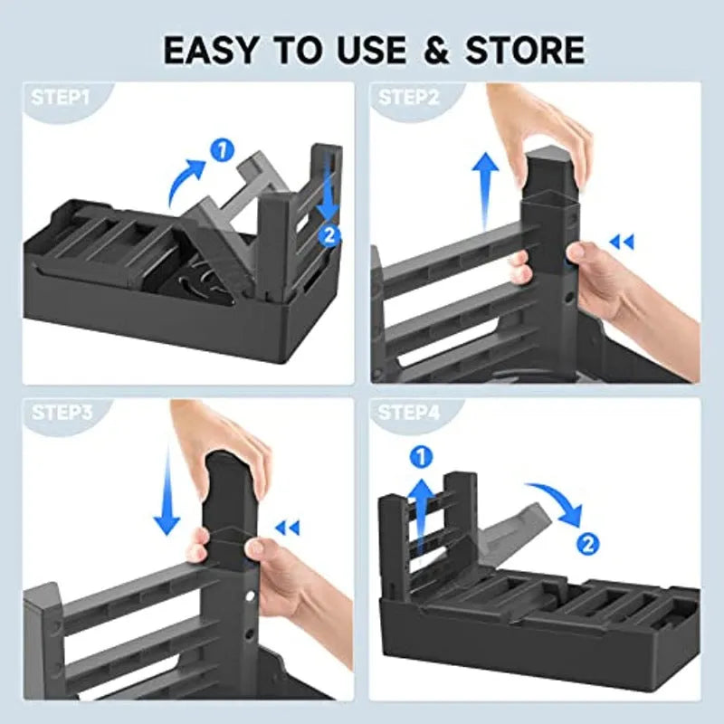Adjustable height elevated dog bowl station with slow feeder and water bowl on anti-slip legs
