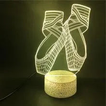 Ballet dancer silhouette 3D night light with remote control showing seven colour changing LED options