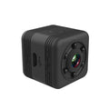 Black SQ29 waterproof sports camera showing MicroUSB port and TF card slot.