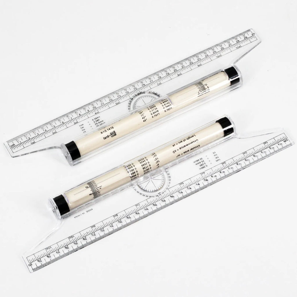 30 cm long plastic rolling ruler for multifunctional technical drawing and drafting