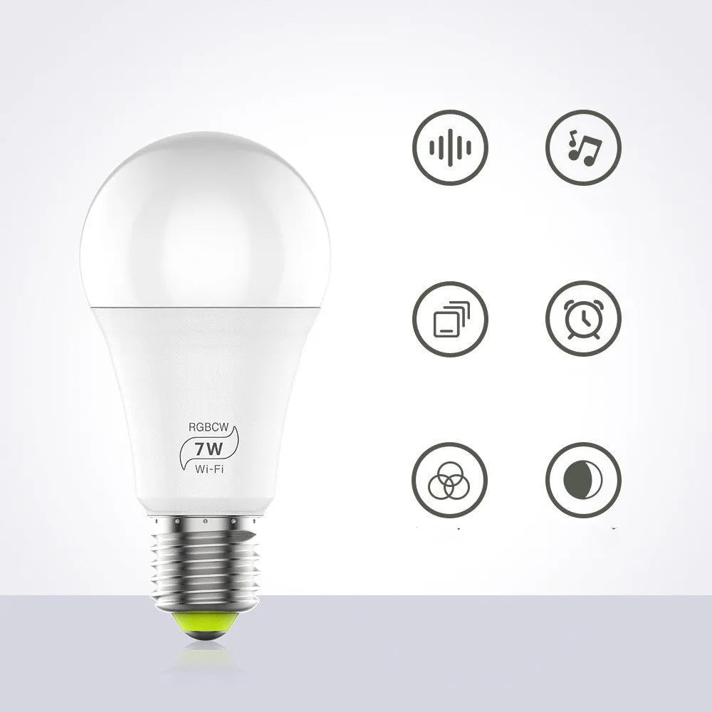 LED smart WiFi bulb compatible with Alexa and Google Home voice control