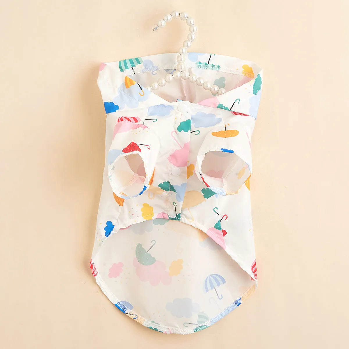 Cartoon umbrella pattern pet raincoat in colourful design for dogs and cats