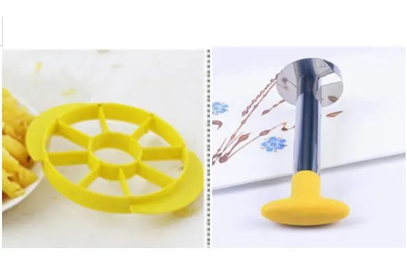 Stainless steel pineapple corer slicer with ABS handle on a kitchen worktop