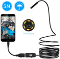 OWSOO USB endoscope camera with 5m cable, 6 LED lights, hook, magnet and side mirror for inspections