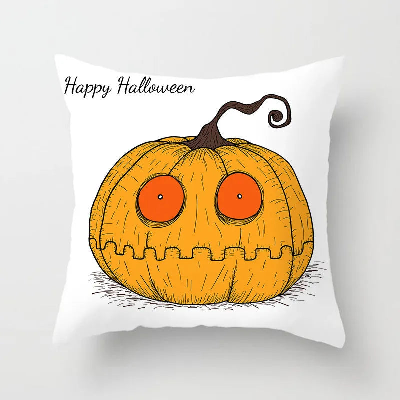 Halloween pillowcase 45x45cm in peach skin fabric with modern simple square design for living room cushion