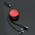 Telescopic 3-in-1 fast charging cable extended to 1 metre with magnetic connectors