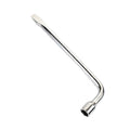 A single L-shaped 19mm socket wrench tool made from chrome vanadium steel on a plain background.