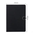 A5 thickened student diary notebook with brown leather-textured cover and metal buckle closure, 100 pages
