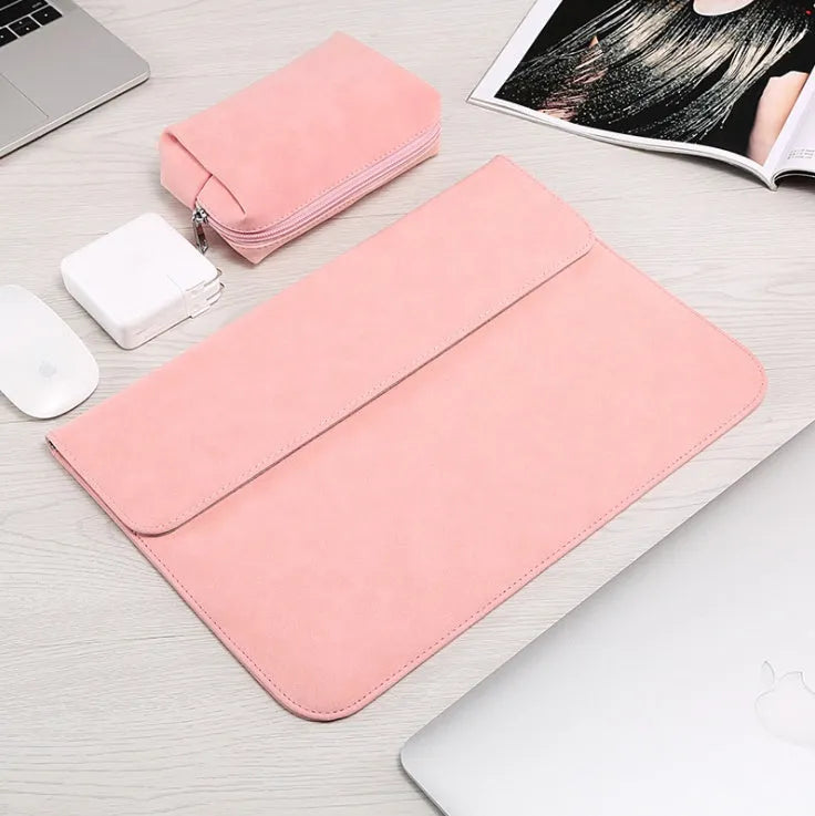Frosted abrasive computer bag sleeve in grey for 13 inch MacBook Pro with textured surface