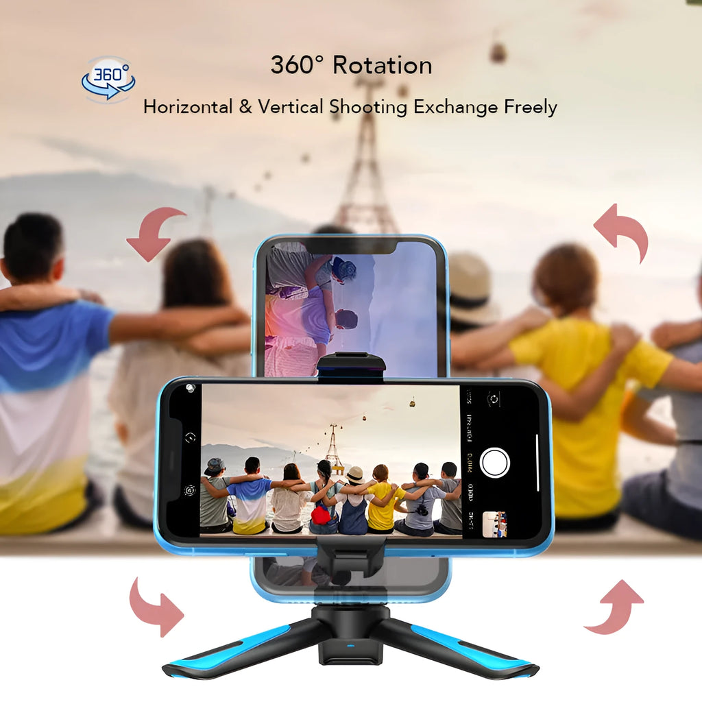 Blue portable bedside lazy stand with 360 degree rotation for mobile phones and tablets