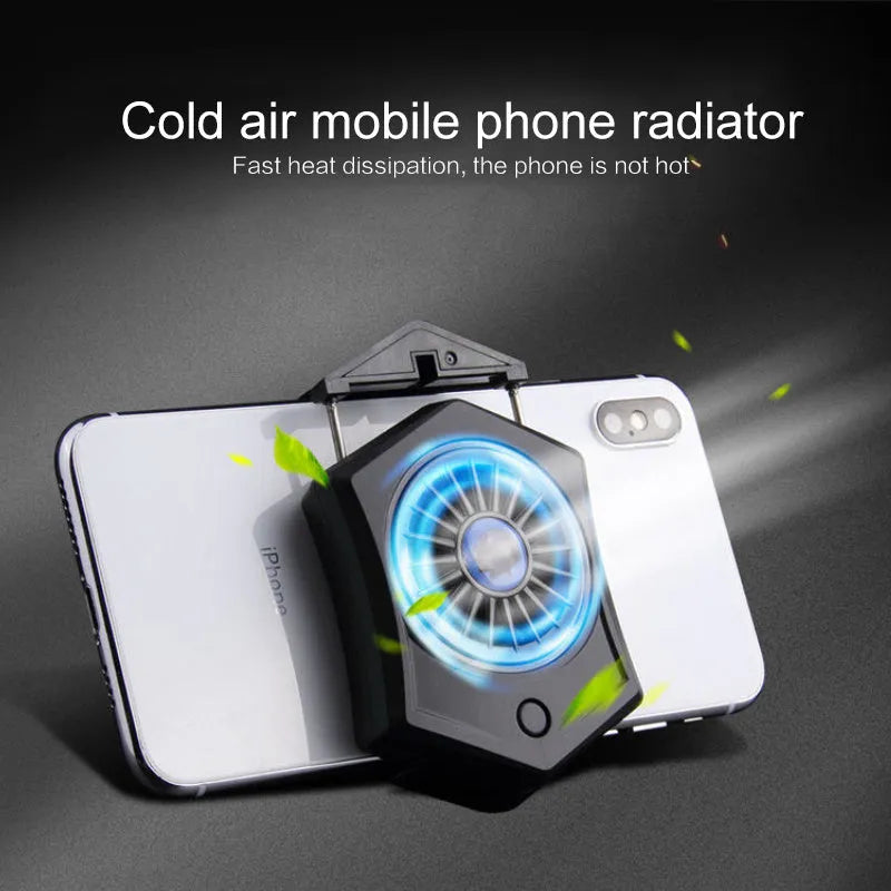 Black and white USB mobile phone radiator cooling fan for smartphone thermal management