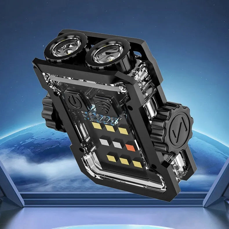 Black aluminium alloy mini keychain flashlight with keyring and Type-C charging port.