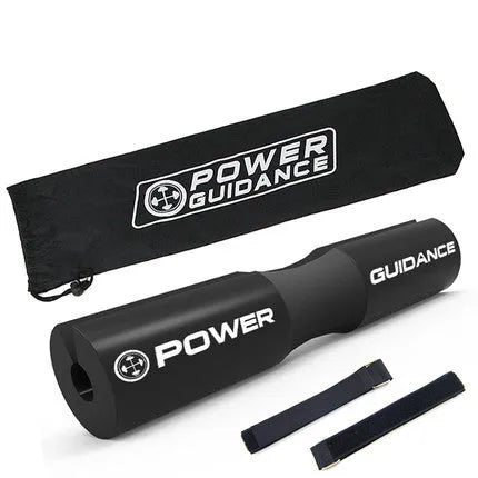 Black foam barbell shoulder pad with curved design and 45x10 cm dimensions