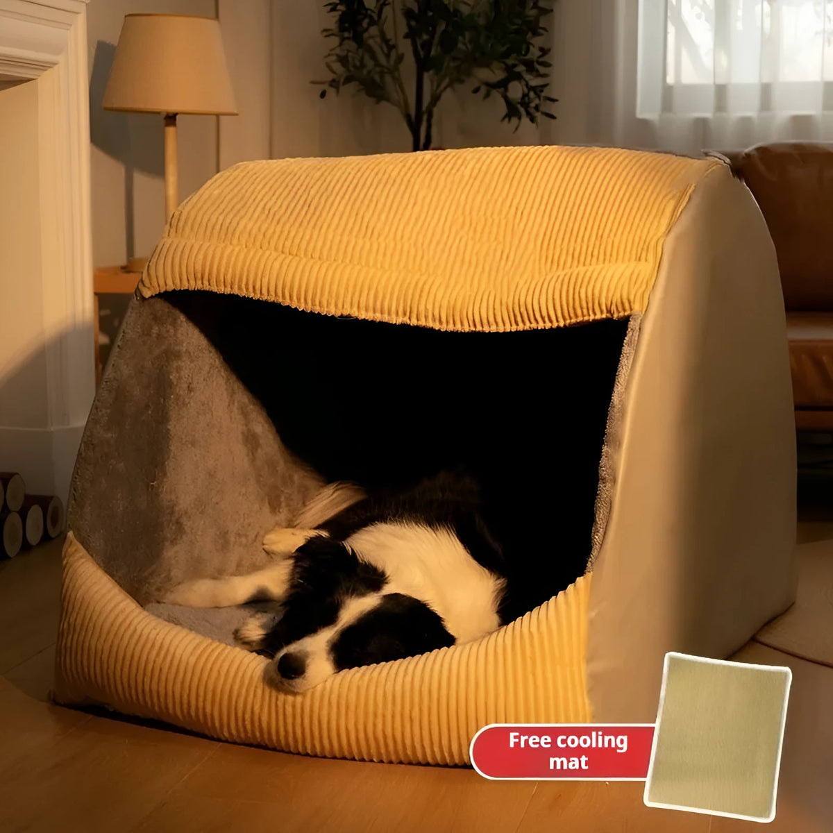 Mushroom house style indoor dog house with detachable cover for small and large dogs