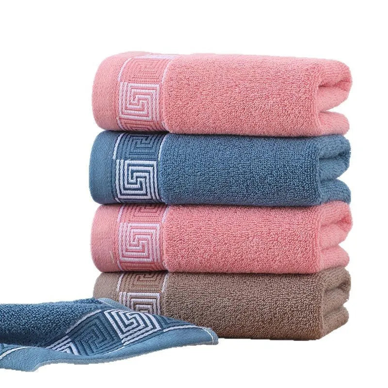 Gaoyang thickened pure cotton face towel 35x75cm in blue, individually wrapped