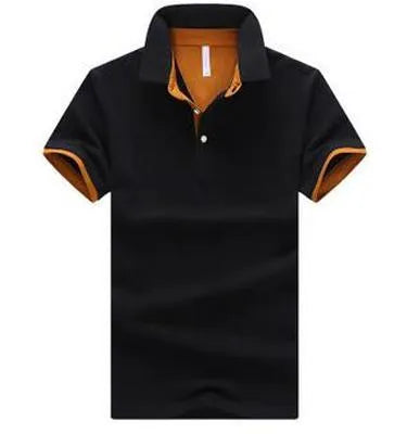 Men's casual fashion stand collar polo shirt in cotton with short sleeves