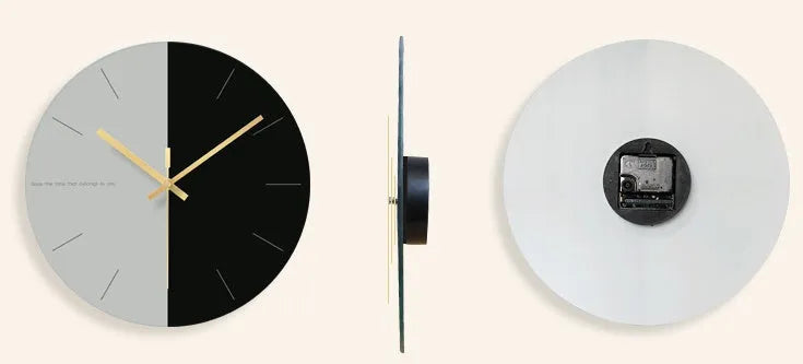Transparent tempered glass wall clock with silent movement and minimalist design